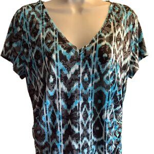 EUC I.N.C. Short Sleeve Blouse Size: Medium